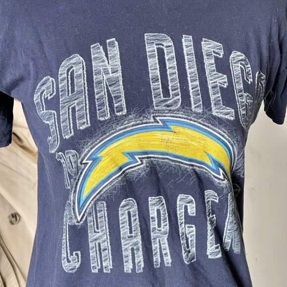 Chargers San Diego Womens Blouse T-shirt Size Small Crew Neck Football AFC Blue - Picture 6 of 9